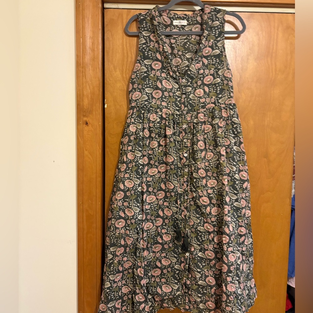 NATURAL LIFE Floral Maxi Dress - Green and Pink
